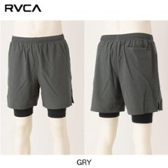 RVCA BA041611 レイヤードショート  ジム、ウォーキング トレッキング ランニング、サイクル  ショートウオーキング ショート スパッツ レイヤーの画像