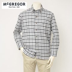 30％OFF　メンズ　マクレガー フランネルウール混BDチェックシャツ 111171613 35）GREY　M,L,LL 綿85％　毛15％の画像