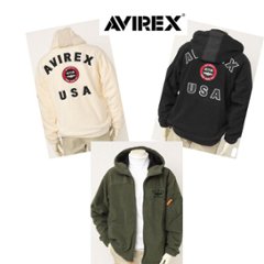 AVIREX/アヴィレックス 6122148 Varsity Logo Fleece Hoodie ポリエステル100％ 02）オフホワイト/09）ブラック 75）オリーブ　52) ブラウンの画像