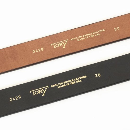 トリー tory 本革　レザーベルト　2711HAVANA　/2712Black　　Plain Strap Belt 4.4cm wide 画像