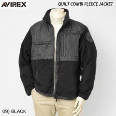 AVIREX アビレックス  QUILT COMBI FLEECE JACKET キルトコンビ フリースジャケット6122147 キルティングジャケットの画像
