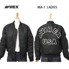 AVIREX アビレックス  6202051 レディース MA-1フライトジャケット COMMERCIAL　LOGO サイズ＝Ｍ 09) ブラックの画像