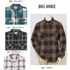 BIG MIKE 102235 ヘビーフランネル チェックシャツ  フラップ付 胸ポケット猫目ボタン スタイル＝ ビンテージ風 の画像