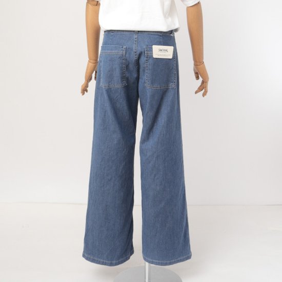 Something　SEA815  セーラーワイドパンツ WISDE DE BOEDER 398)淡色ブルー 日本製画像