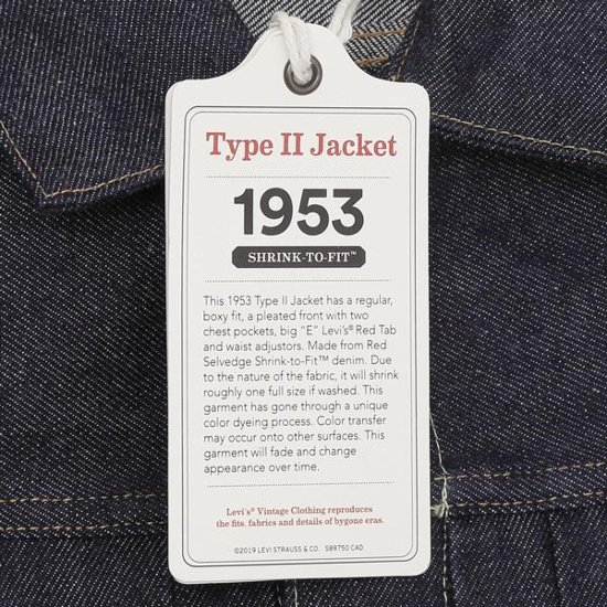 1953年Model 70507  507XX　オーガニック　ヴィンテージデニム Type-ⅡJacket  セカンドモデル 70507-00 66)リジッド  日本製　カハイラデニム画像