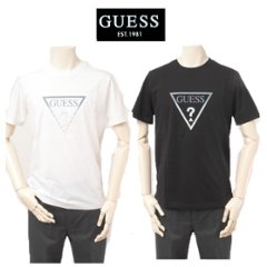 guess ゲス Denim Emboss Triangle Tee(デニム風のグラデーションカラーとエンボス加工Tシャツ)の画像
