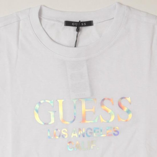 guess ゲス Shiny Film Logo Tee画像
