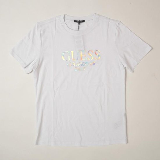 guess ゲス Shiny Film Logo Tee画像