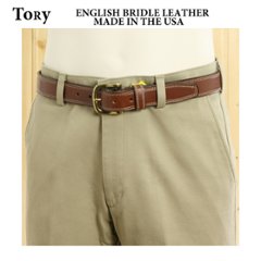 トリー tory 本革　レザーベルト　Stitiched Belt  A Brass Roller Buckle   2180画像