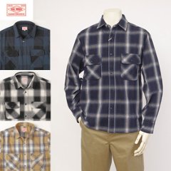 BIG MIKE 1023351-01-02-03-05 HEAVY FLANNEL SHIRTS 長袖チェックシャツ 猫目ボタン 2本針巻き縫い インド綿の画像