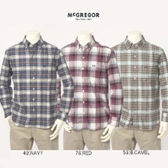 McGREGOR　マクレガー 111173611 メンズ　長袖シャツ　FLANNNEL CHECK SHIRT フランネルチェック ボタンダウンシャツの画像