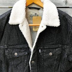 Levi's リーバイス a3180-0000 SILVERTAB アウター シェルパ トラッカージャケット 05）ブラック　HARLEY SHERPA 裏地ボア素材 優れた保湿性 画像