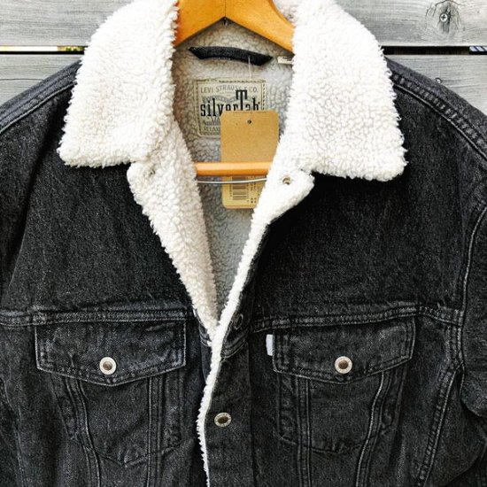 Levi's リーバイス a3180-0000 SILVERTAB アウター シェルパ トラッカージャケット 05）ブラック　HARLEY SHERPA 裏地ボア素材 優れた保湿性 画像