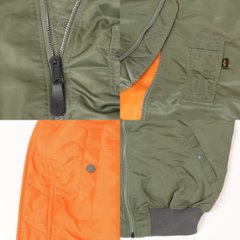 ALPHA アルファ ta0692 MA-1 ベスト バルーンシルエット バルーンシルエット FLIGHT NYLON画像