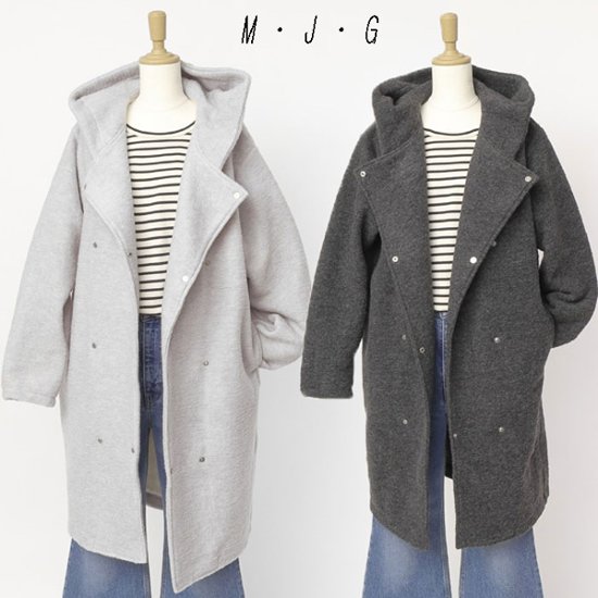 10％OFF M・J・G gm-t737 フーディーコート スライバーニット  コート レディース アウター 冬服 画像