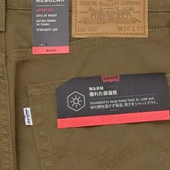 リーバイス（LEVI'S)  WARM 505 レギュラーストレート　WINDSTOPPER　ストレッチ 暖パン画像