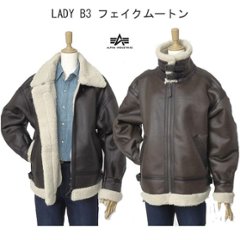 10%OFF SALE ALPHA アルファ　レディース　B3 フェイクムートンジャケット　TA7131　ミリタリージャケット　の画像