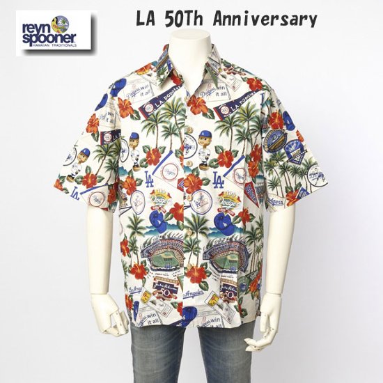 reynspooner レインスプーナー MLB DODGERS ドジャース アロハシャツ ハワイアン Scenic Aloha Shirt 大谷翔平 山本由伸 コットン100％画像