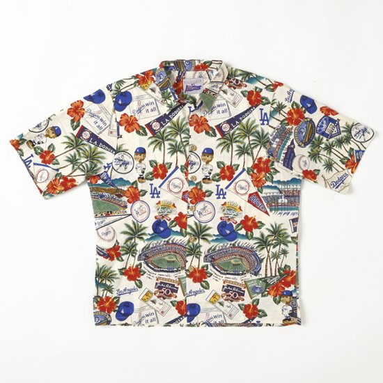 reynspooner レインスプーナー MLB DODGERS ドジャース アロハシャツ ハワイアン Scenic Aloha Shirt 大谷翔平 山本由伸 コットン100％画像