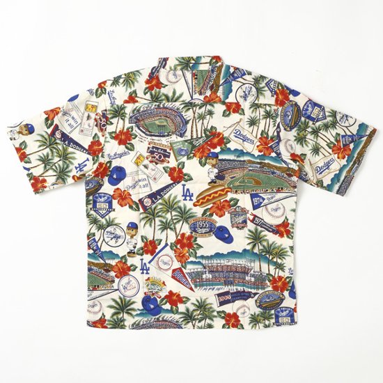 reynspooner レインスプーナー MLB DODGERS ドジャース アロハシャツ ハワイアン Scenic Aloha Shirt 大谷翔平 山本由伸 コットン100％画像