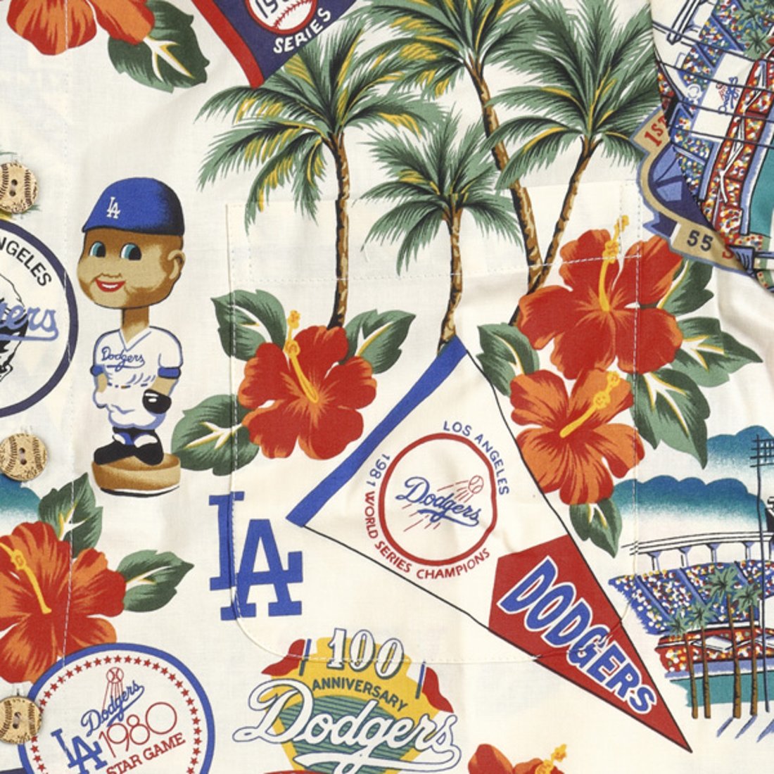reynspooner レインスプーナー MLB DODGERS ドジャース アロハシャツ 