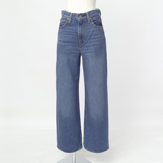 LEVI'S リーバイス A6081-0004 RIBCAGE WIDE LEG ミディアムインディゴ I'M NEVER WRONG レディース ワイド 太め ハイウエスト ジーンズ 画像