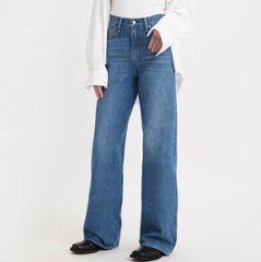 LEVI'S リーバイス A6081-0004 RIBCAGE WIDE LEG ミディアムインディゴ I'M NEVER WRONG レディース ワイド 太め ハイウエスト ジーンズ 画像