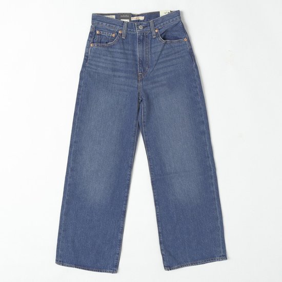 LEVI'S リーバイス A6081-0004 RIBCAGE WIDE LEG ミディアムインディゴ I'M NEVER WRONG レディース ワイド 太め ハイウエスト ジーンズ 画像