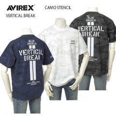 avirex アビレックス　Tシャツ　半袖T　メンズ　783-4134026 CAMO STENCIL T-SHIRT　リフレクター反射板仕様　半袖シャツ　クルーネックTeeの画像