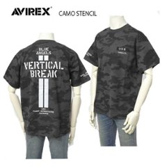 avirex アビレックス　Tシャツ　半袖T　メンズ　783-4134026 CAMO STENCIL T-SHIRT　リフレクター反射板仕様　半袖シャツ　クルーネックTee画像