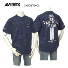 avirex アビレックス　Tシャツ　半袖T　メンズ　783-4134026 CAMO STENCIL T-SHIRT　リフレクター反射板仕様　半袖シャツ　クルーネックTee画像