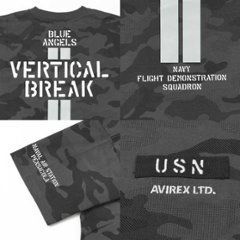 avirex アビレックス　Tシャツ　半袖T　メンズ　783-4134026 CAMO STENCIL T-SHIRT　リフレクター反射板仕様　半袖シャツ　クルーネックTee画像