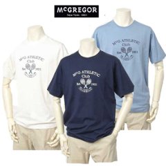 McGREGOR マクレガー 111723104 メンズ 半袖 Tシャツ プリントシャツ ラケットモチーフTee 夏 紳士の画像