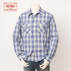 BIG MIKE 102425012 OMBLE CHECK L/S SHIRTS メンズ 長袖 シャツ レギュラーカラー 画像