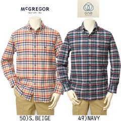 McGREGOR　マクレガー 111174616 メンズ　長袖シャツ　FLANNNEL CHECK SHIRT フランネルチェック ボタンダウンシャツの画像