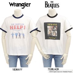 Wrangler ラングラー Beatles ビートルズ wt9013 プリントTシャツ HELP 半袖 ショートスリーブ メンズ レディース トップス ジョンレノン JohnLennon の画像