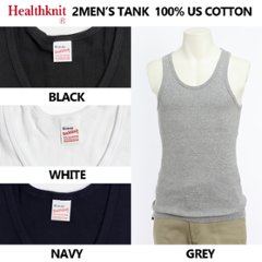 Healthknit　ベーシック　2枚セット　2P　-2048　リブタンクトップ　US Cottonの画像