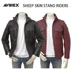 AVIREX アビレックス 5250012 SHEEP SKIN STAND RIDERS  レザー 羊革 メンズ アウター シープレザー の画像