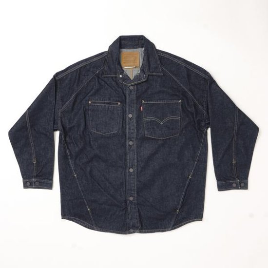 Levi's リーバイス ツイストシャケット　シャケット TWIST SHACKET 003M1-00 01）ミディアムンディゴ　02）インディゴ  ドロップショルダー シャツジャケット画像