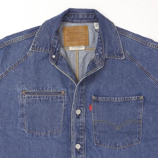 Levi's リーバイス ツイストシャケット　シャケット TWIST SHACKET 003M1-00 01）ミディアムンディゴ　02）インディゴ  ドロップショルダー シャツジャケット画像