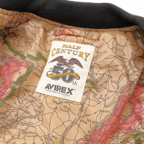 AVIREX アヴィレックス 783-5952601 50th Anniversary MA-1 シグネチャービッグロゴ レディース アウター リバーシブル 中綿 画像