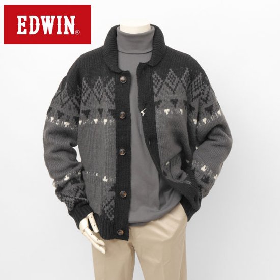 EDWIN エドウィン et6155 カウチン カーディガン セーター メンズ cowichan 秋 冬画像