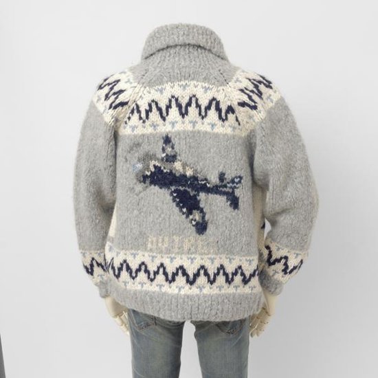 AVIREX アビレックス 783-5240002 382)OXFORD HAND MADE ALPACA COWCHIN "ICON OF FLYINGS"  ジップアップカウチンセーター 画像