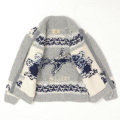 AVIREX アビレックス 783-5240002 382)OXFORD HAND MADE ALPACA COWCHIN "ICON OF FLYINGS"  ジップアップカウチンセーター 画像