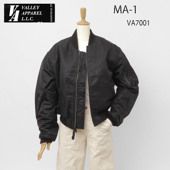 Valley apparel バレイアパレル レディース VA7001 MA-1 ショートナイロンジャケット アウター画像
