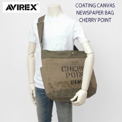 AVIREX アヴィレックス  783-5276006 COATING CANVAS NEWSPAPER BAG "CHERRY POINT" コーティング キャンバス 　バッグ  チェリーポインの画像