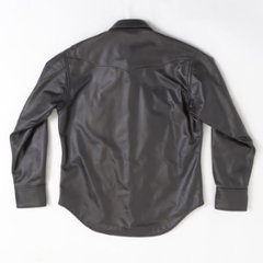 ラングラー Ｗrangler 27MW Leather Western Shirt  WM0027-775）Black　 表地　羊革 LEATHER画像