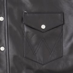 ラングラー Ｗrangler 27MW Leather Western Shirt  WM0027-775）Black　 表地　羊革 LEATHER画像