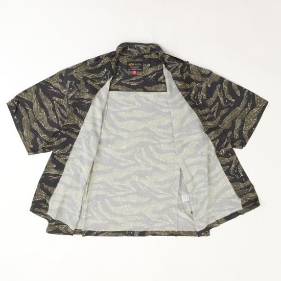 アルファインダストリーズ Alpha Industries SS TIGER CAMO RELAXED CAMP 797-6123001 384）TIGER CAMO レーヨン100％ タイガーカモ画像