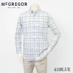 McGREGOR マクレガー 111176109 長袖 サッカー シャツ メンズ トップス 春 夏 シャツ ボタンダウン の画像